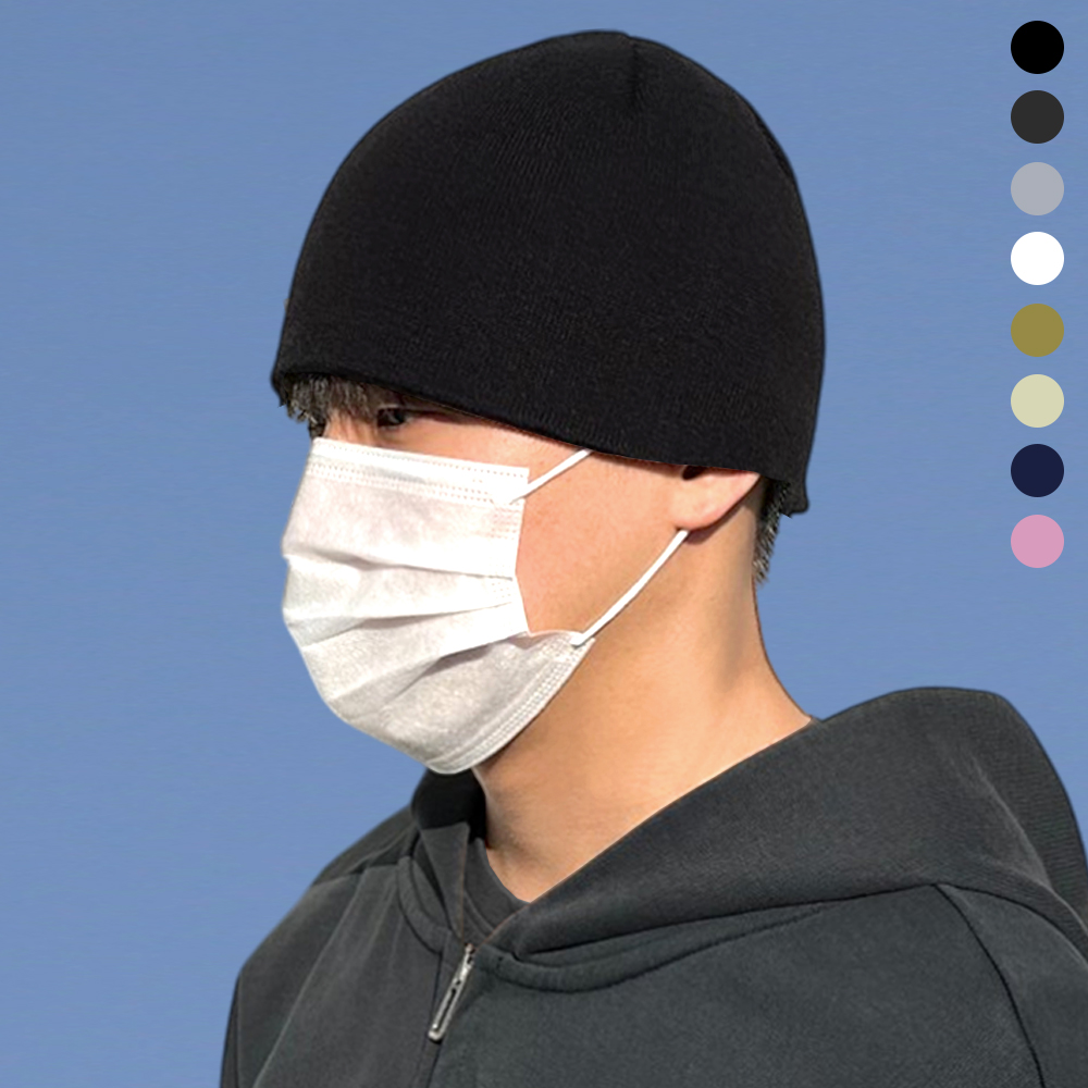 62cm 빅사이즈 라이트 심플 숏비니 니트 대두 모자 남자 여자 무지 여름 봄 커플 골무 - 상품 이미지