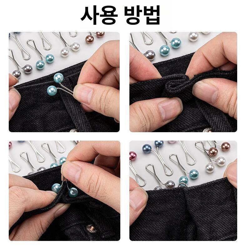 옷핀 12개 여러 가지 빛깔의 머리 스카프 목도리 레이디 이슬람 클립 핀 히잡 진주 브로치 - 상세 이미지 2