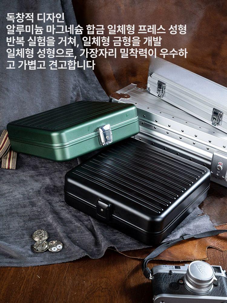 시계케이스 보관 케이스 내부 스웨이드 알루미늄 여행용 손목 원목 손목시계 수납함 가죽 오토매틱 - 상세 이미지 2