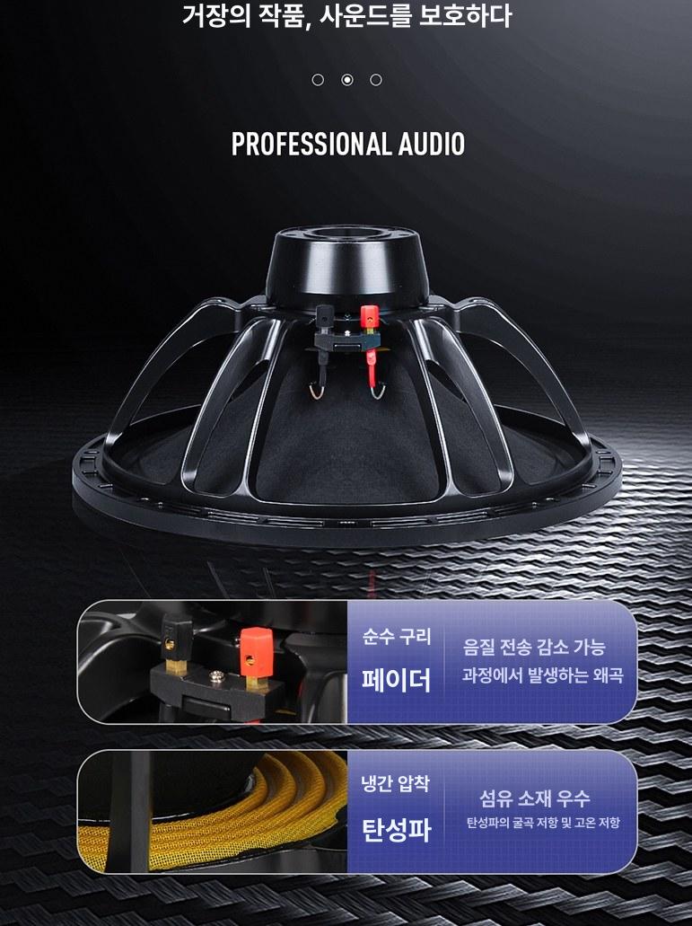 공연용 음향 장비 고출력 풀레인지 버스킹 서브우퍼 엠프 더블 15인치 200 마그네틱 86코어 - 상세 이미지 3