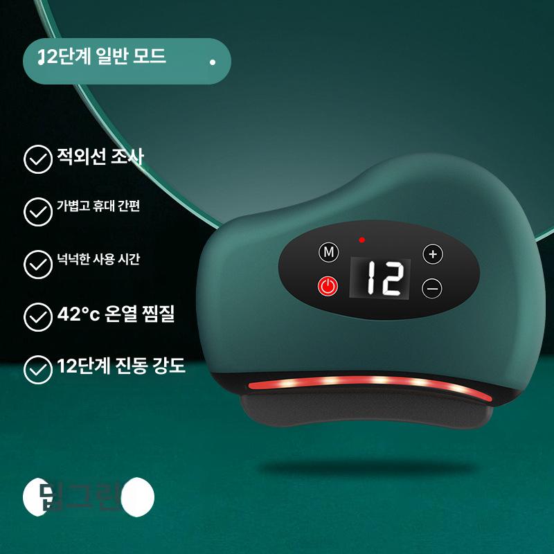전동 마사지기 등 진동 온열 가열 뷰티 케어 홈케어 그린 9단 표준 중국어 포장 - 상세 이미지 2
