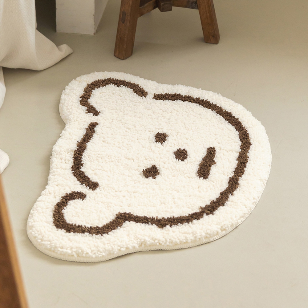 곰돌이 발매트 현관 주방 싱크대 욕실 침대밑 러그 논슬립 로마네 발판 베어 페이스, 56x42.8cm 이미지 7