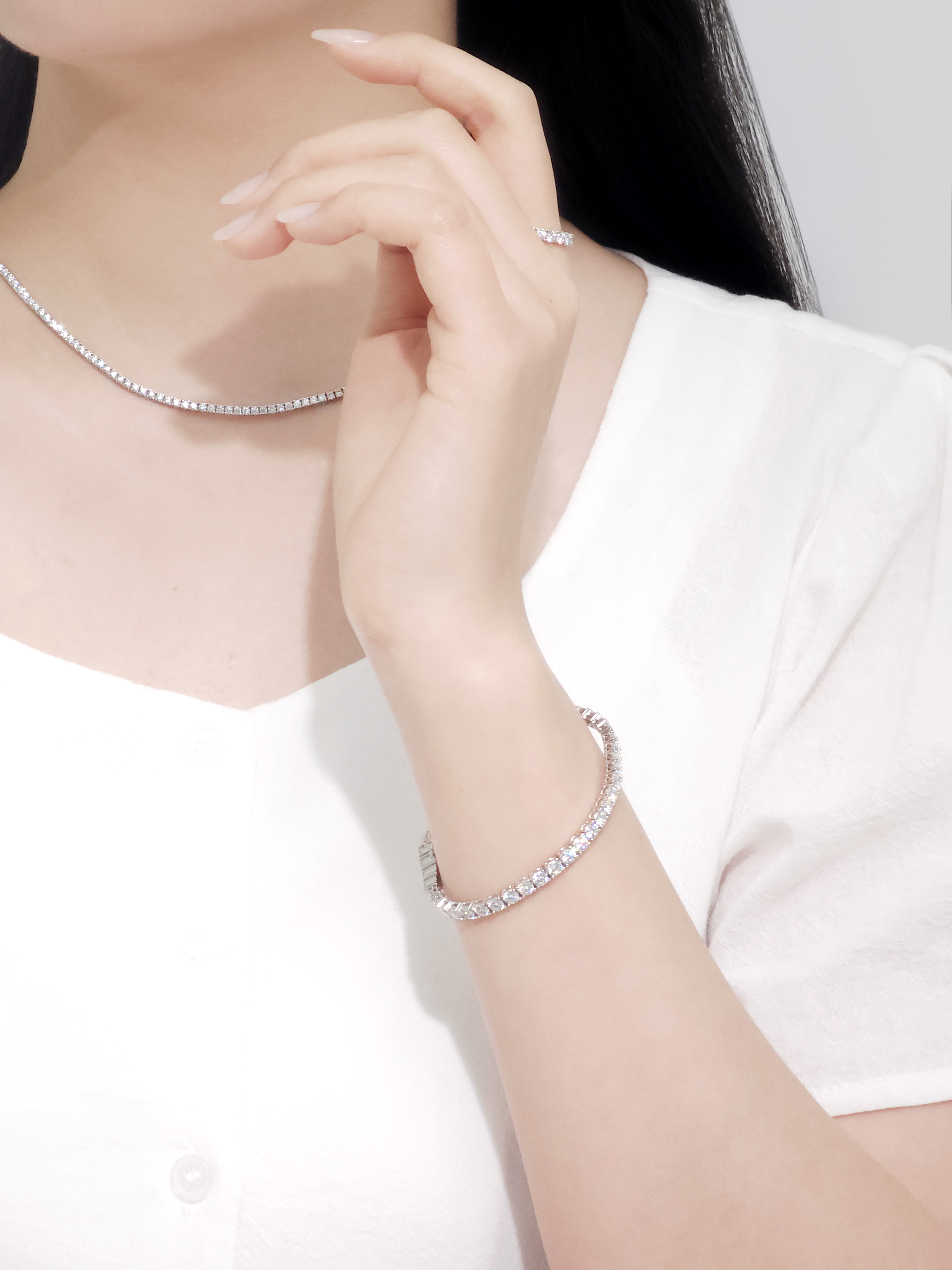 2부 랩다이아몬드 뱅글 텐션 테니스 팔찌 14k 18k - 상세 이미지 5