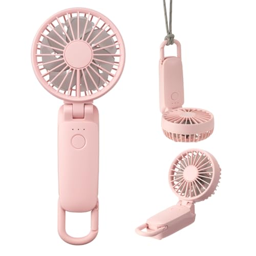 리듬(RHYTHM) [Amazon.co.jp 한정] 핸디팬 2025 대풍량 저소음 3WAY (휴대용 목걸이형 탁상용) [일본 제조사] 풍량 5단계 Type-C 대응 카라비너 및 스트랩 포함 소형 휴대용 선풍기 Silky Wind Mobile 3.2 핑크 9ZFA41EZ13
