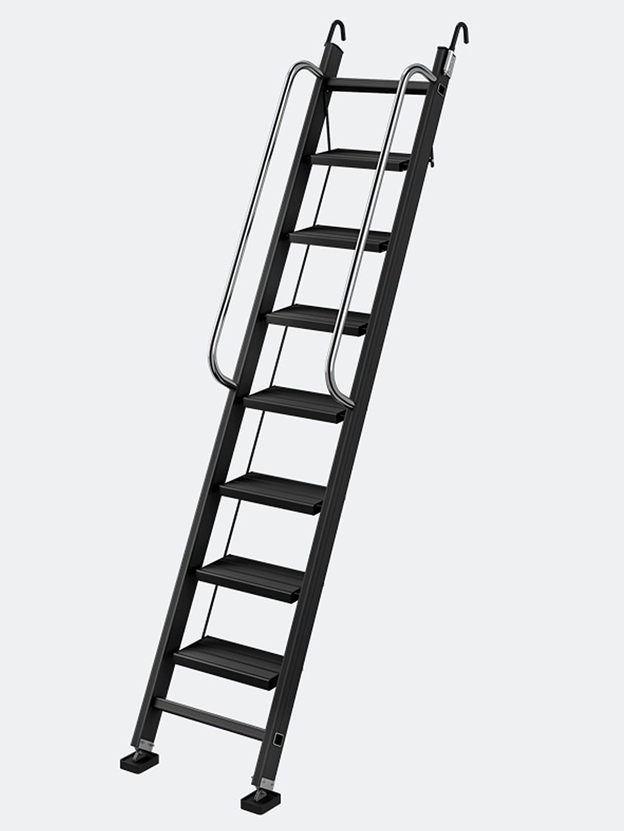 실내 철제 계단 다락 접이식 복층 사다리 창고 일자 폴딩 옥상 옥탑 발판 원목 천장 - 상세 이미지 2