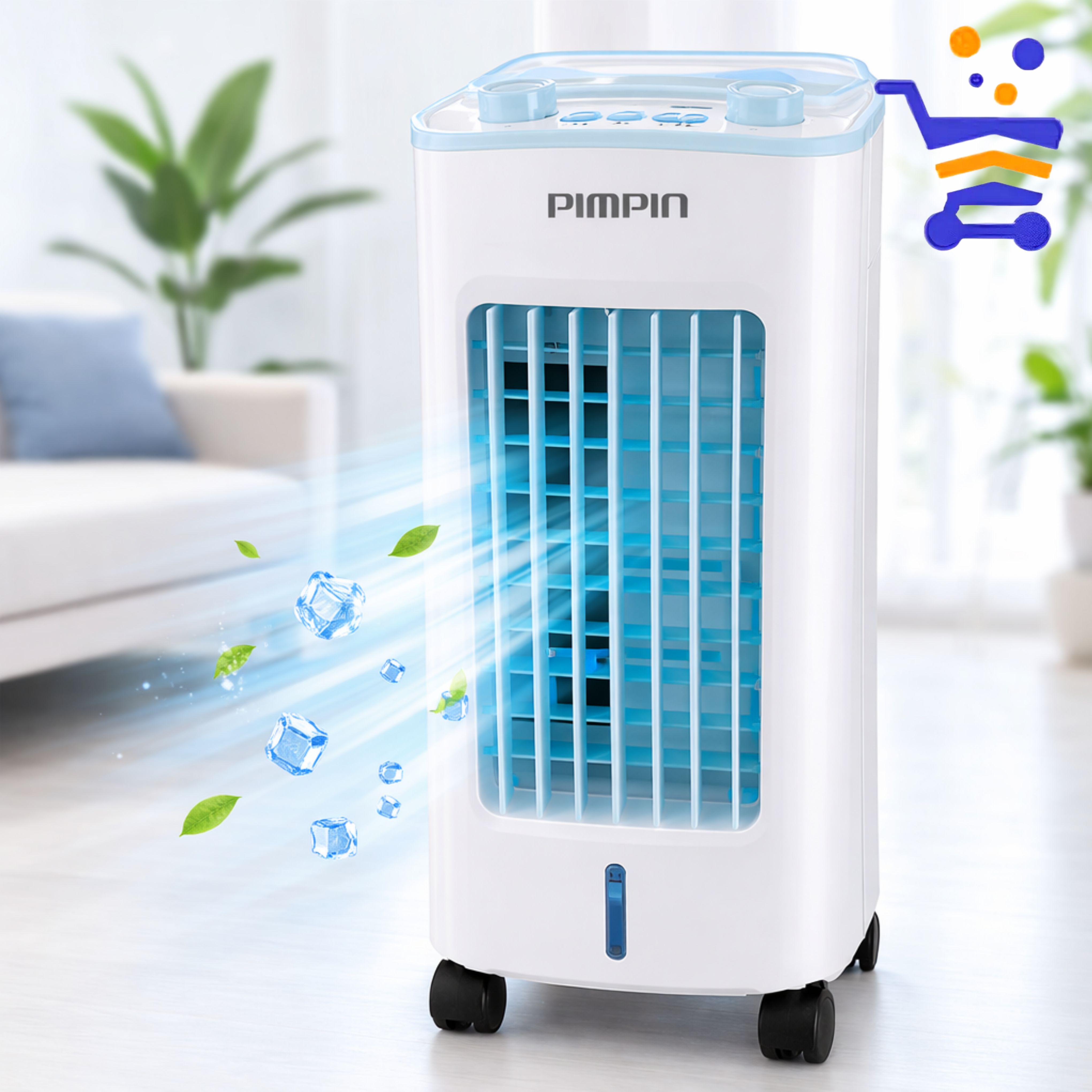 핌핀 에어쿨러 이동식 냉풍기 PA-9115 리모컨 냉풍기 가정용 냉방기 - 상품 이미지