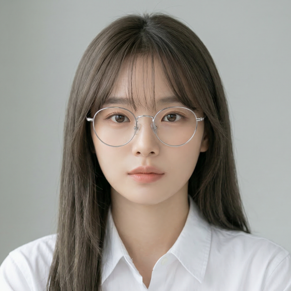 일감생활 프리미엄 초경량 블루라이트 차단 안경 실버 금테 안경테 패션안경 - 상품 이미지