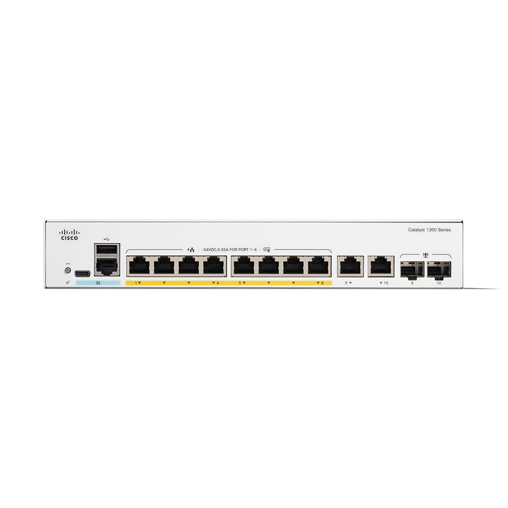 시스코 CISCO C1300-8P-E-2G 8포트 PoE+ 기가비트 관리형 스위치 2SFP - 상세 이미지 2