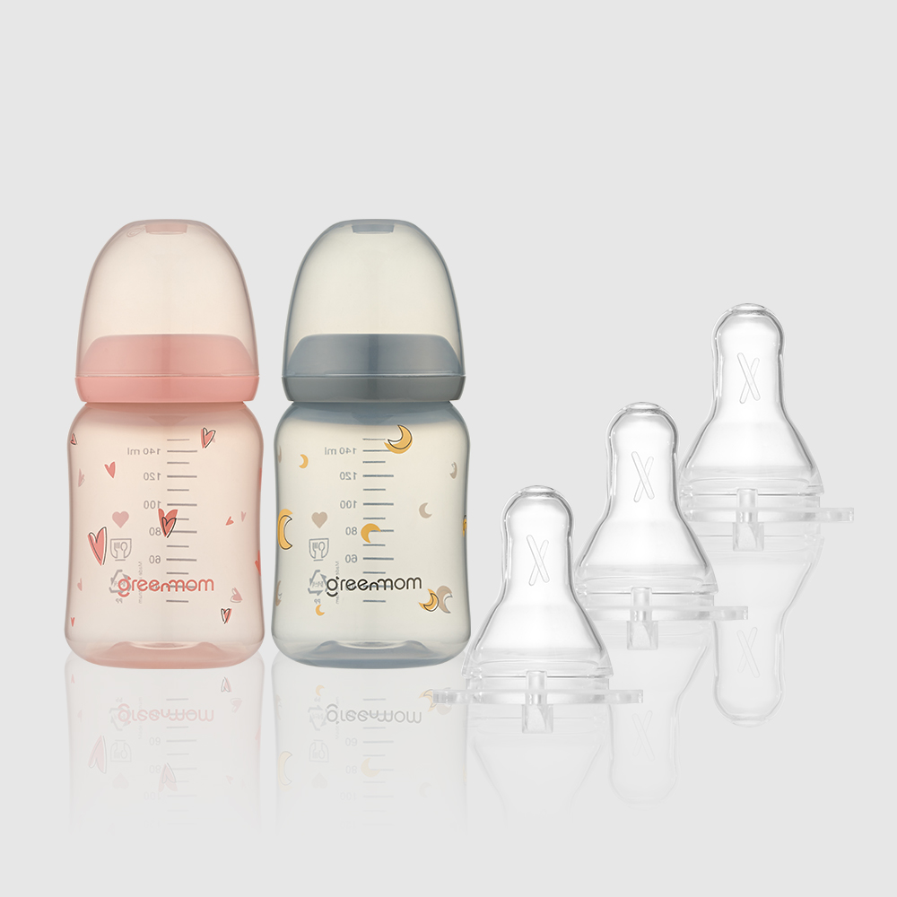 [컬러세트] PP 컬러 슬림형 젖병140ml2개 아이쏙3개