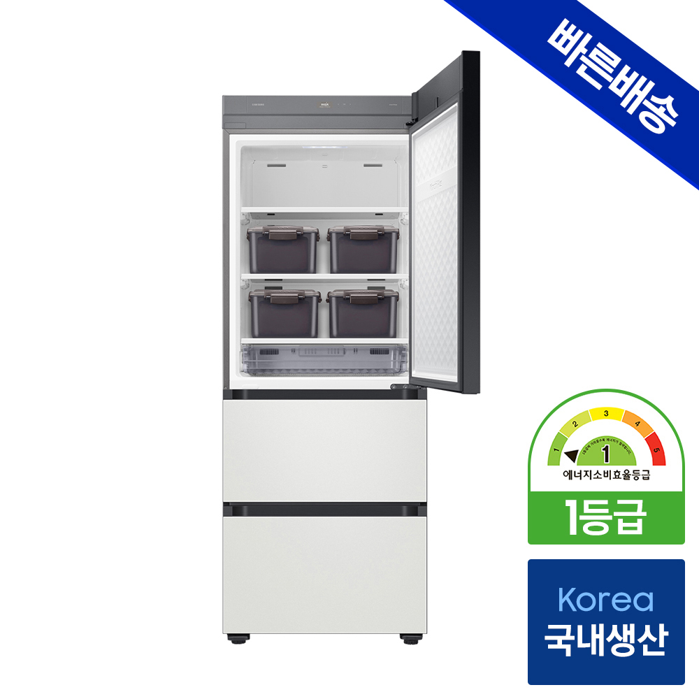 삼성 비스포크 김치냉장고 3도어 1등급 키친핏 RQ33DB74C1AP 색상선택