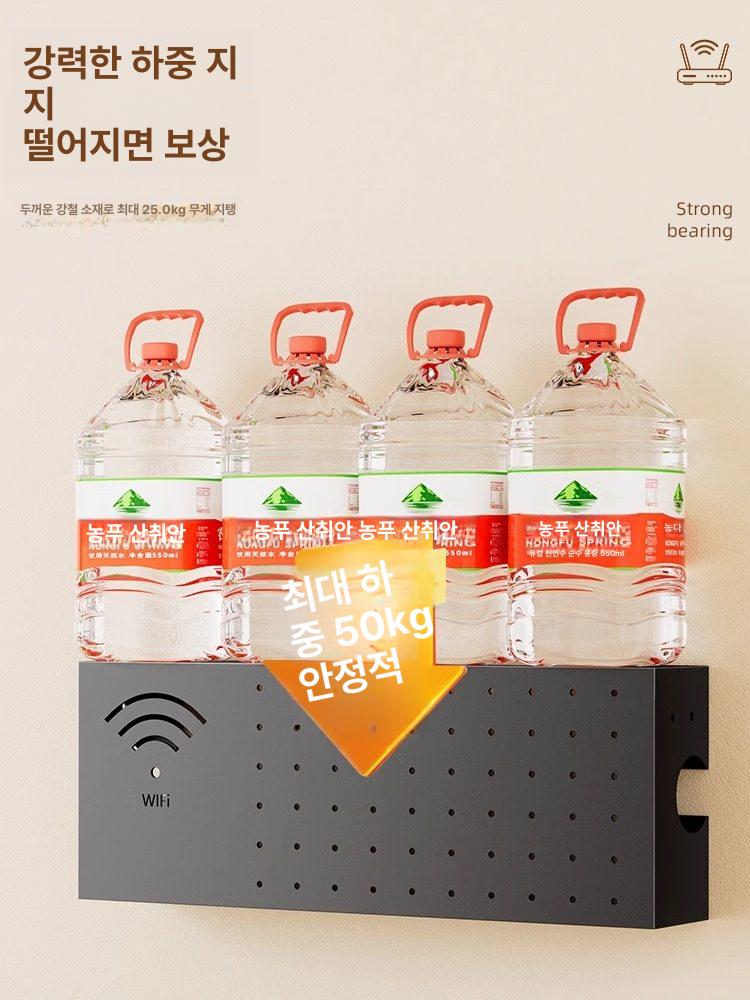 셋탑박스 선반 공유기 벽걸이 수납 와이파이 건메탈그레이 40 x 20x10 - 상세 이미지 3