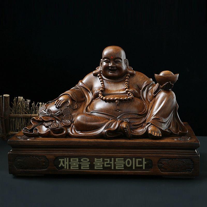 포대화상 부처님 부처상 불교 법당 달마 미륵불 불상 대형 로즈우드 루이 복 - 상세 이미지 4