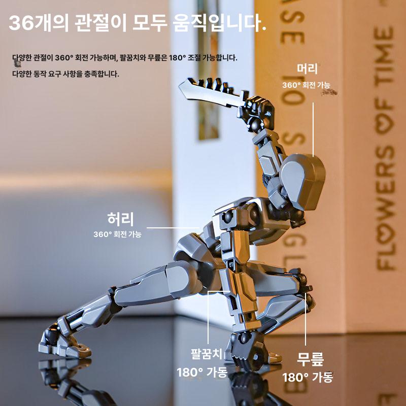 럭키13 다관절 피규어 가동 로봇 인형 DIY 조립 관절 액션피규어 장식 모형 3007 블랙 자석 포함 - 상세 이미지 3