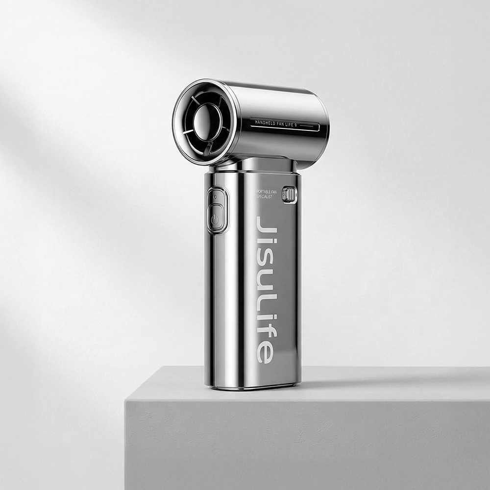 [아마존1위] 지수라이프 손 미니 무선 휴대용 선풍기 손풍기 Life9 크롬 제품 이미지
