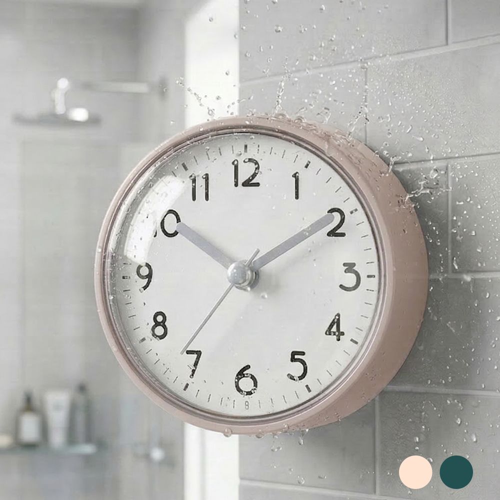 화장실 욕실 방수 시계 무타공 붙이는 부착 흡착 원형