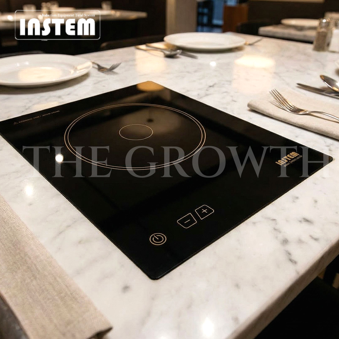 인스템 ISB018 업소용 인덕션 빌트인 1구 샤브 식탁용 매립형 전기레인지 테이블