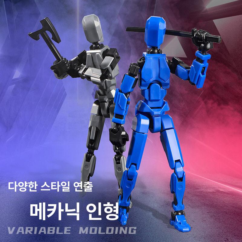 럭키13 다관절 피규어 가동 로봇 인형 DIY 조립 관절 액션피규어 장식 모형 3007 블랙 자석 포함 - 상세 이미지 4
