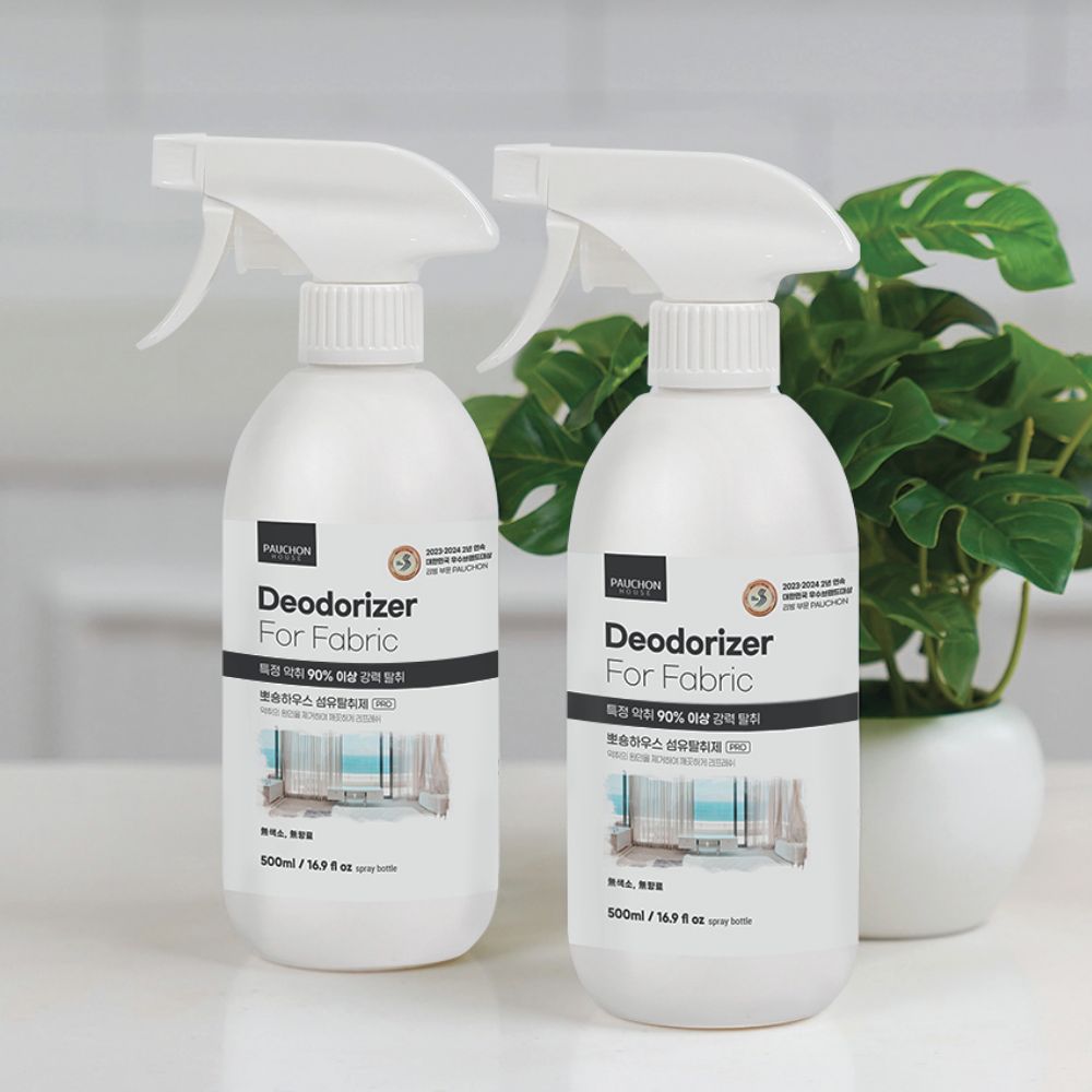 1+1 뽀숑하우스 무향 탈취제 PRO 500ml 옷 침구 땀냄새 화장실 강력탈취 악취제거 - 상품 이미지