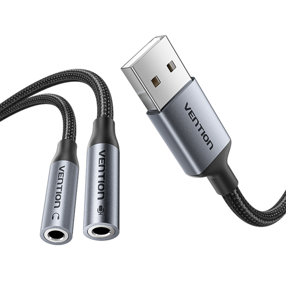 벤션 케이블타입 외장형 USB 마이크 오디오 분리형 사운드카드 CVH - 상품 이미지