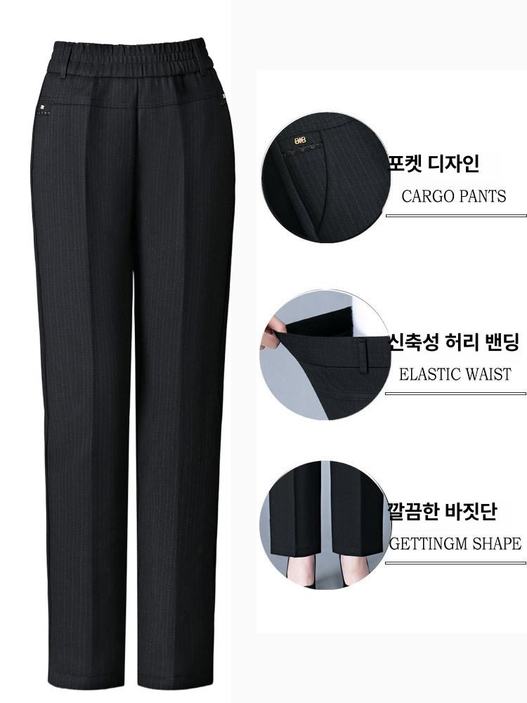 누비 퀼팅 다운 밴드 와이드 가벼운 어머니 중년 패딩바지 보온 노인 야외 - 상세 이미지 5