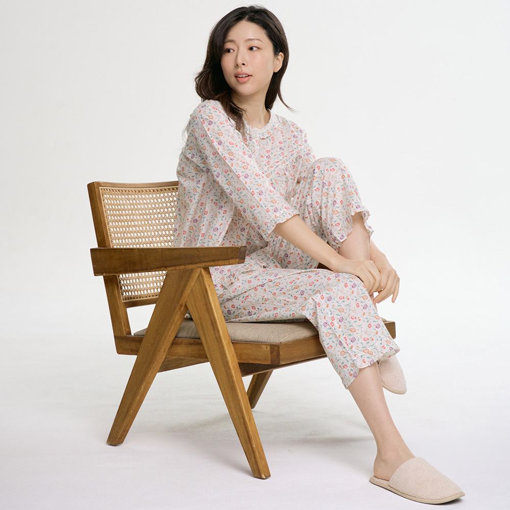 코스모 7부 순면 빅사이즈 여성 잠옷 파자마 세트 이미지 2