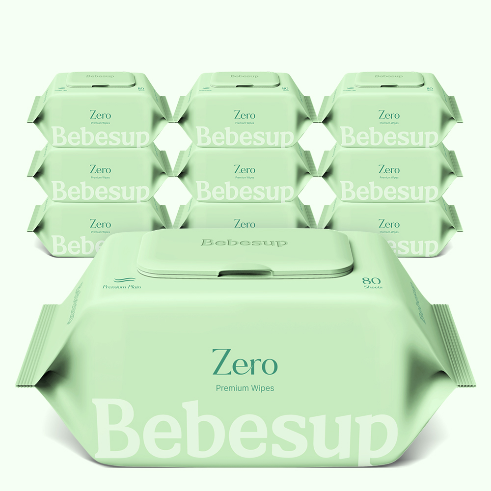 베베숲 아기물티슈 제로 플레인 캡형 80매, 10개