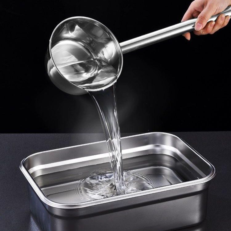 업소용 대형 국자 500ml 배식 스테인리스 스테인레스 손잡이 16cm 딥 스푼 - 상품 이미지