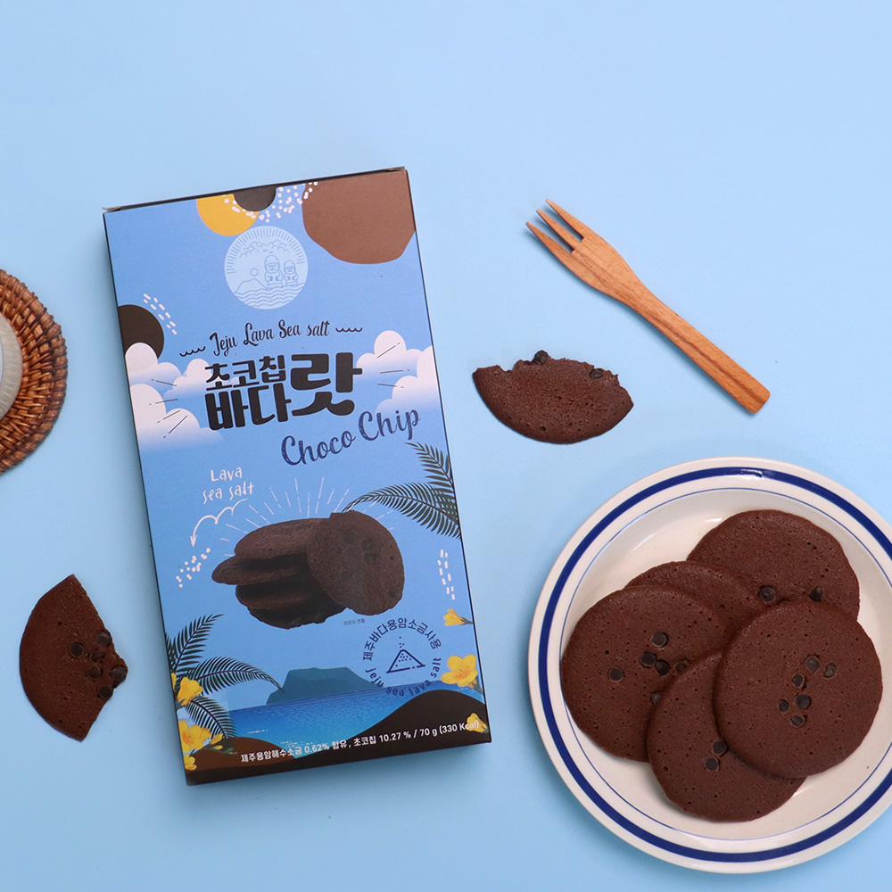 제주 초코칩바다랏 70g 용암해수 솔트쿠키 다크초콜릿 브라우니 팝과자 - 상세 이미지 4