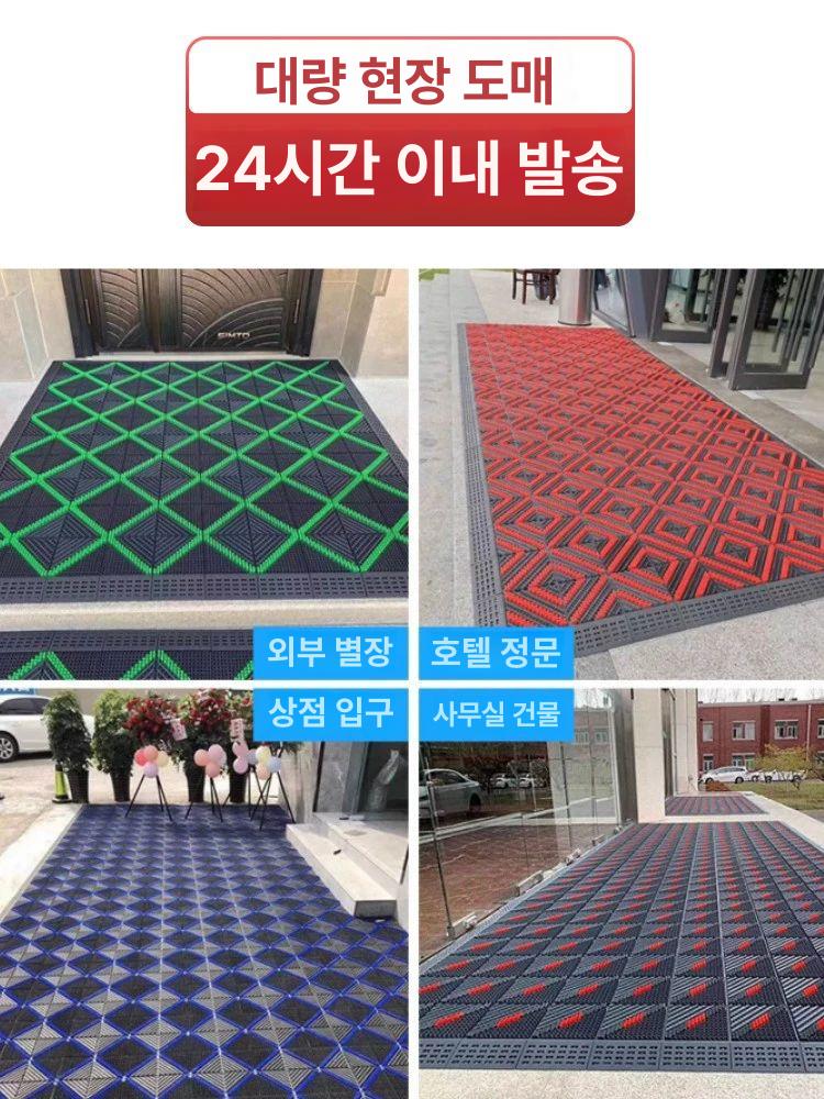 실외용 바닥 매트 쉬운 설치 회색 업소용 그레이 베이스 그린 트리플 브러시 60 x 120CM - 상세 이미지 4