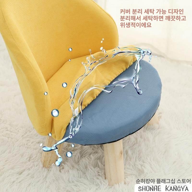 나무벤치 의자 패브릭 다리 스툴 원목 체어 낮은 그린 [1단 높은 스툴 44cm] - 상세 이미지 2
