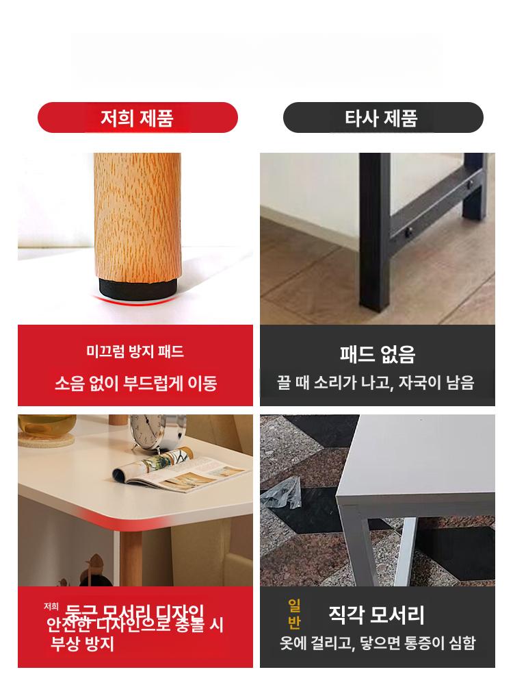 틈새협탁 침대 사이드테이블 선반 북유럽 좁은 미니 스타일 A [아이보리] 조립형 - 상세 이미지 4