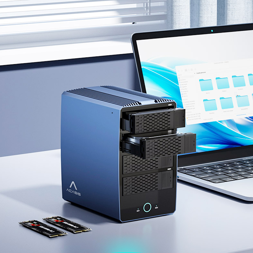 아카시스 H006 하이브리드 RAID 6베이 HDD x 4Bay / M.2 NVMe x 2Bay 40Gbps 외장스토리지 DAS 하드디스크 미포함 - 상세 이미지 4