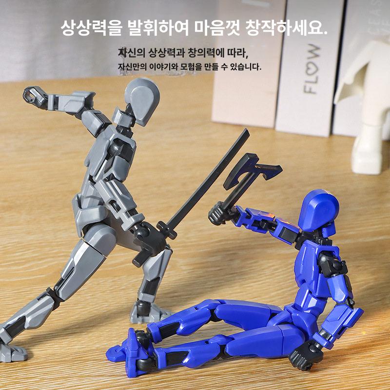 럭키13 다관절 피규어 가동 로봇 인형 DIY 조립 관절 액션피규어 장식 모형 3007 블랙 자석 포함 - 상세 이미지 2