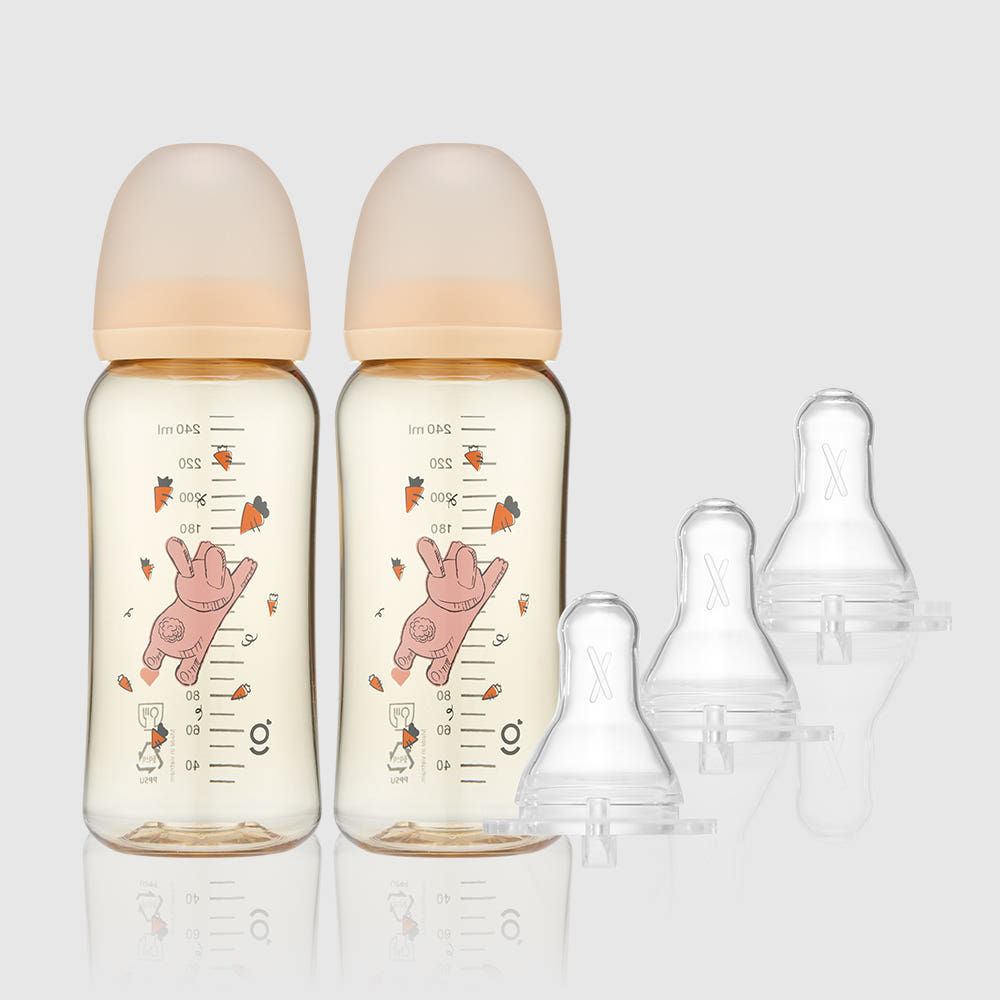 그린맘샵 PPSU 꿈찾는 토끼 젖병 250ml 2개 + 아이쏙 3개 세트