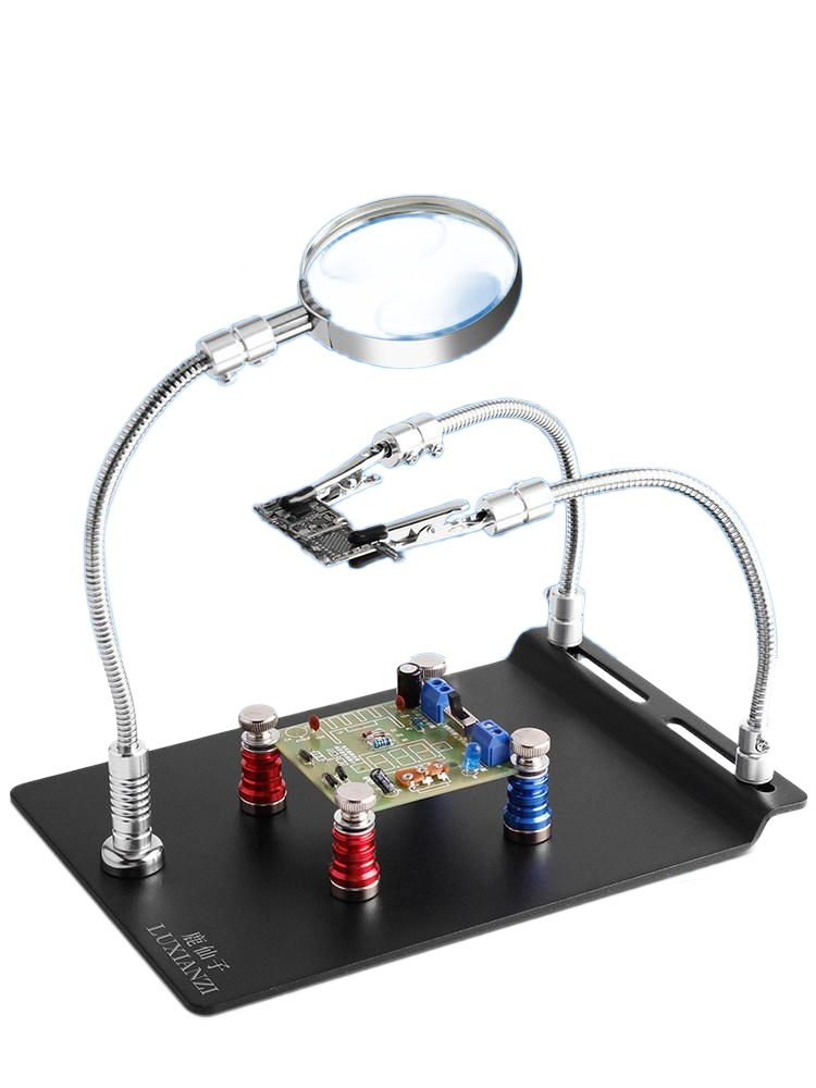 범용 PCB 고정브래킷 수리 용접용 기판 회로 클립 강화 4-in-1 LED 확대경+대형 보드 - 상세 이미지 2