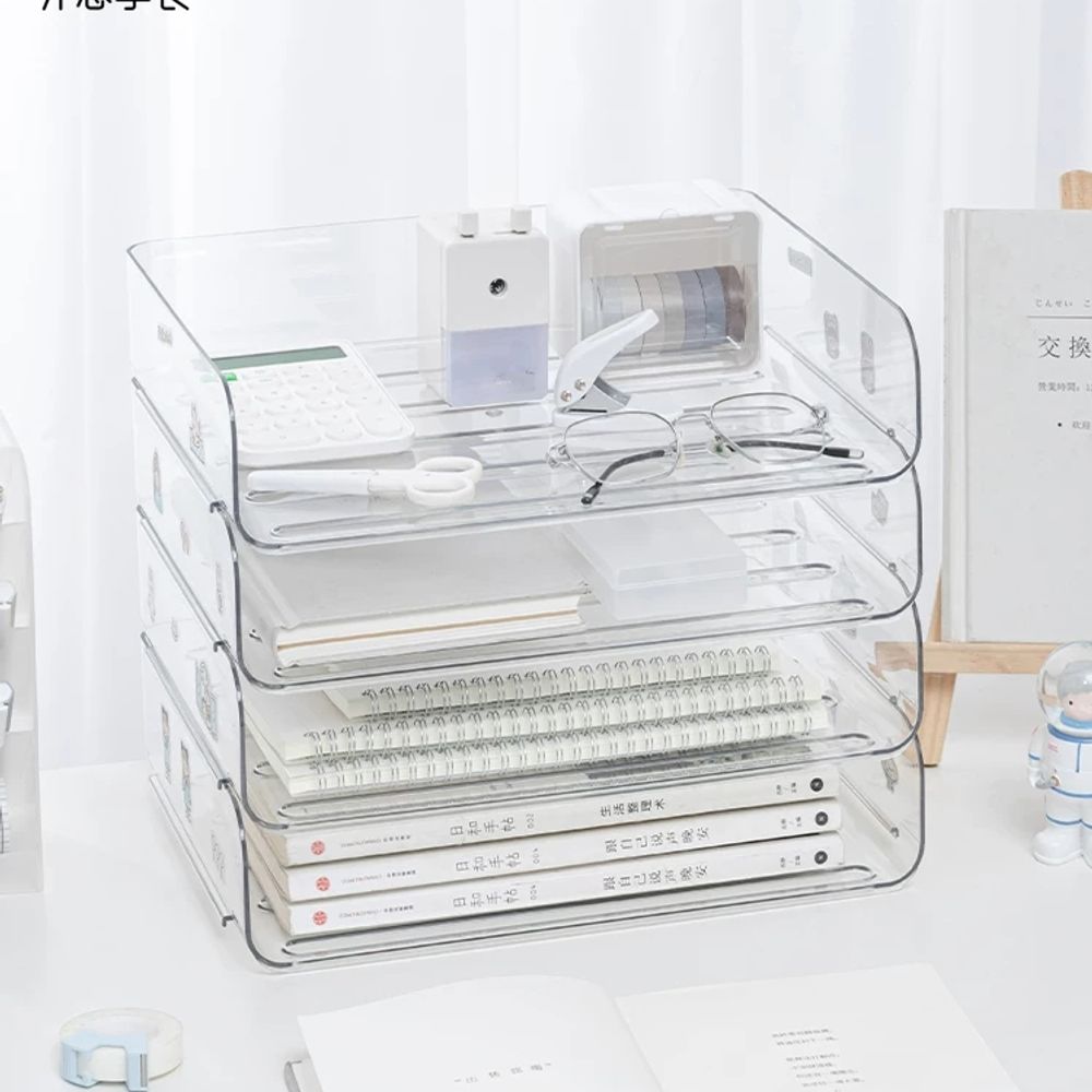 바로미 4단 투명 보관 트레이 서류보관함 단서류함 서류 4겹 - 상세 이미지 3