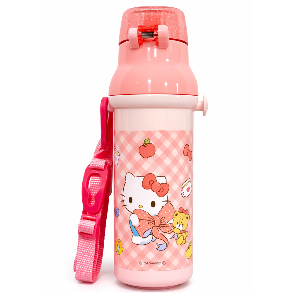 산리오 캐릭터 원터치 어린이 물병 어깨끈 유치원 소풍 물통 480ml, 헬로키티 - 상세 이미지 3