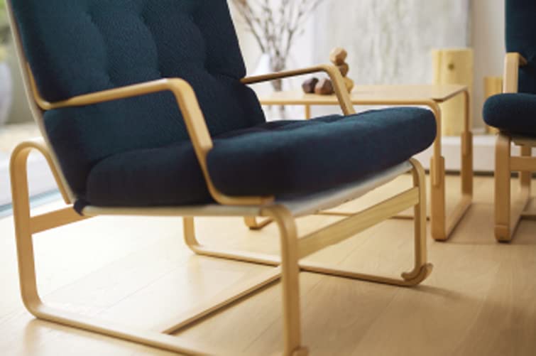 텐도목공 이지 체어 M-0571WB-NT 패브릭: D0659 프레임: 화이트 비치(내추럴)