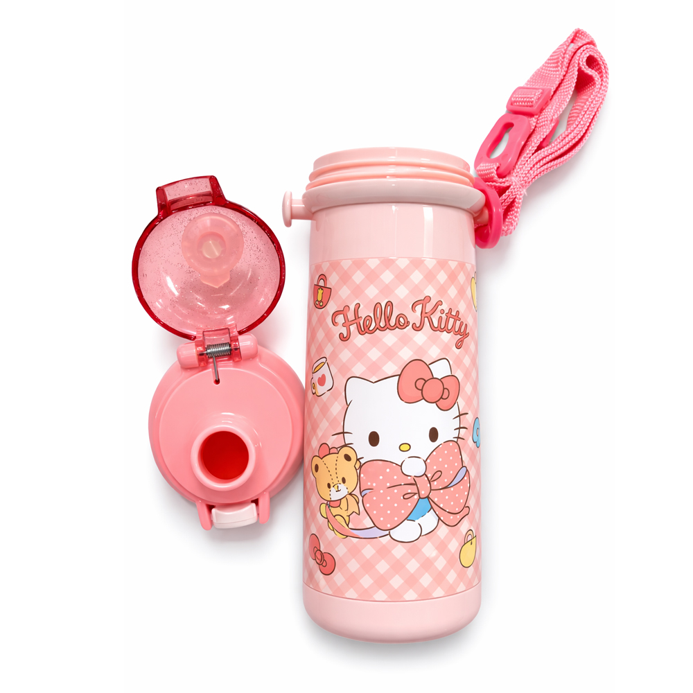 산리오 캐릭터 원터치 어린이 물병 어깨끈 유치원 소풍 물통 480ml, 헬로키티 - 상세 이미지 4