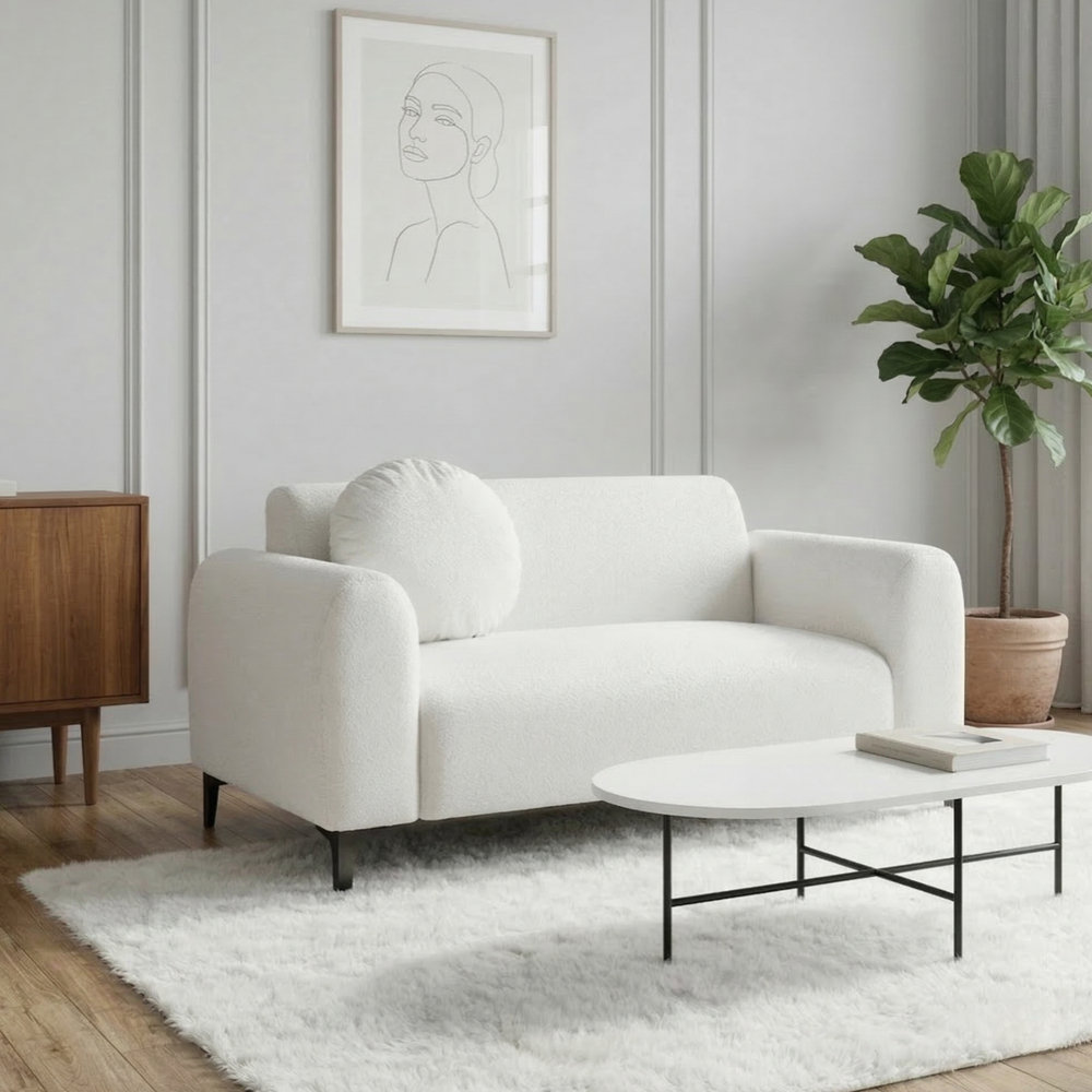 [방문설치] 라임 코모도 아쿠아텍스 패브릭 2인 쇼파 스툴미포함, 핑크