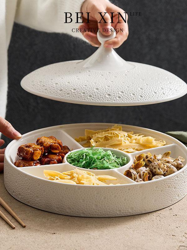 구절판 월남쌈 그릇 나눔접시 안주 반찬 회전 대나무 대형 플레이팅접시 디저트 - 상세 이미지 3