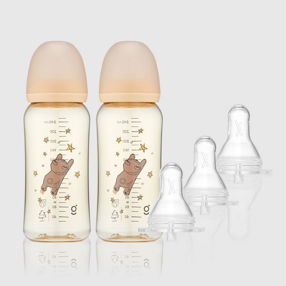 네이버 그린맘샵 PPSU 꿈찾는 곰 젖병 250ml 2개 + 아이쏙 3개