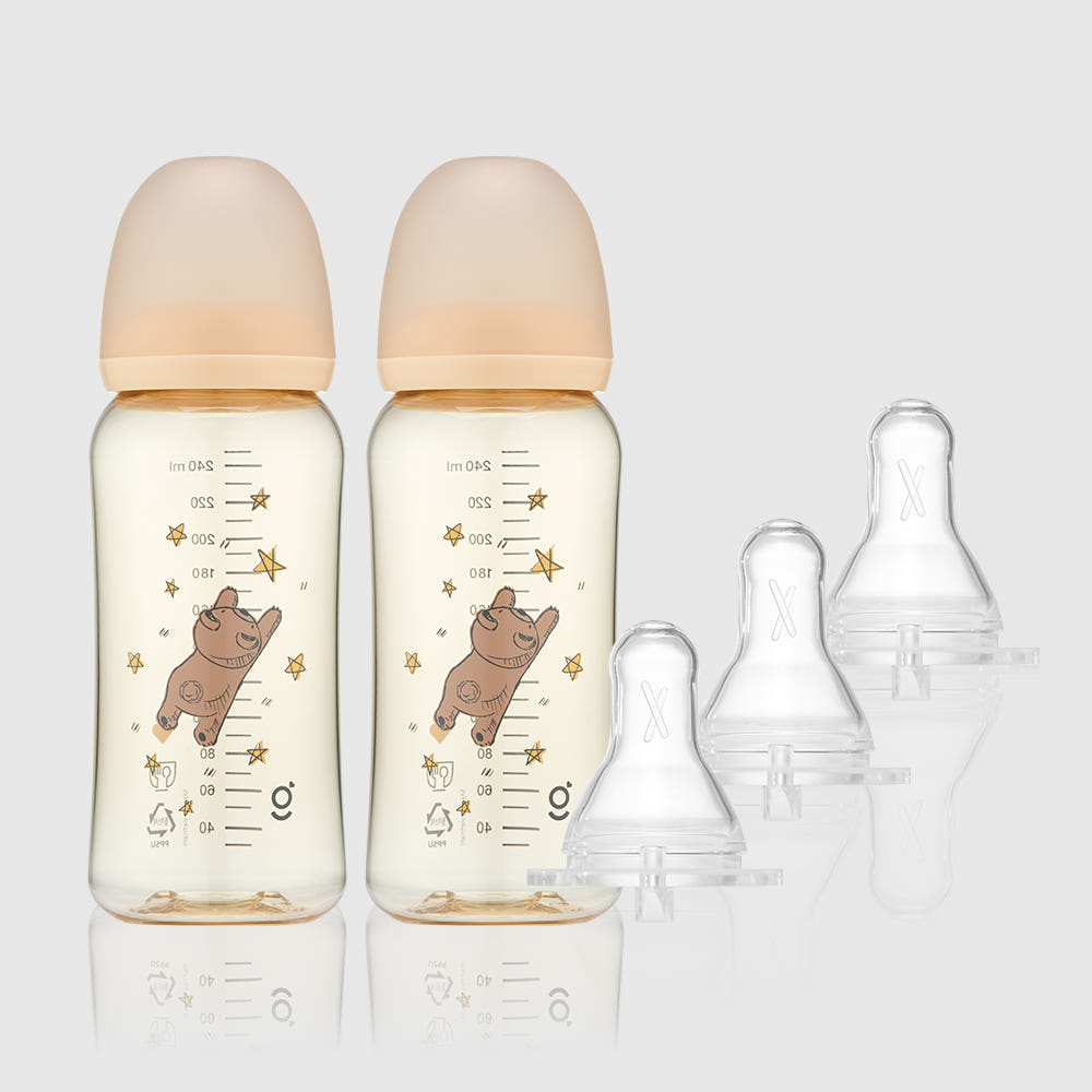 그린맘샵 PPSU 꿈찾는 곰 젖병 250ml 2개 + 아이쏙 3개