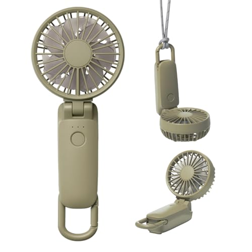 리듬(RHYTHM) 핸디팬 2025 대풍량 저소음 3WAY [핸드형 목걸이형 탁상용] [일본 제조사] 풍량 5단계 Type-C 대응 카라비너 및 스트랩 포함 소형 휴대용 선풍기 Silky Wind Mobile 3.2 그린 9ZF040RH05