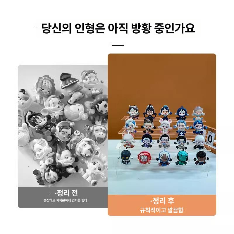 아크릴 계단식 진열대 투명 4단 스탠드 받침대 피규어 향수 네일아트 소품 정리 전시대 2단 29cm - 상세 이미지 4
