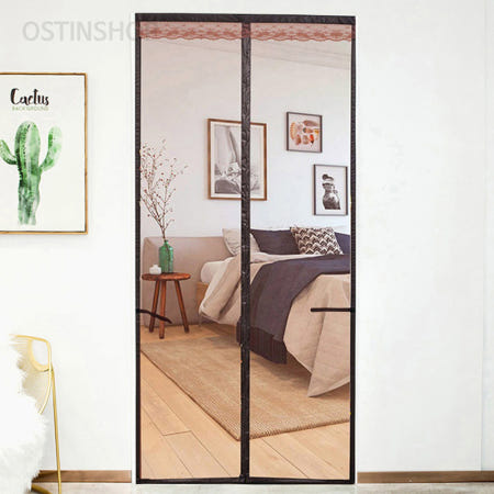 오스틴샵 심플 문 모기장 100x210cm (브라운) 아파트현관방충망 방문방충망