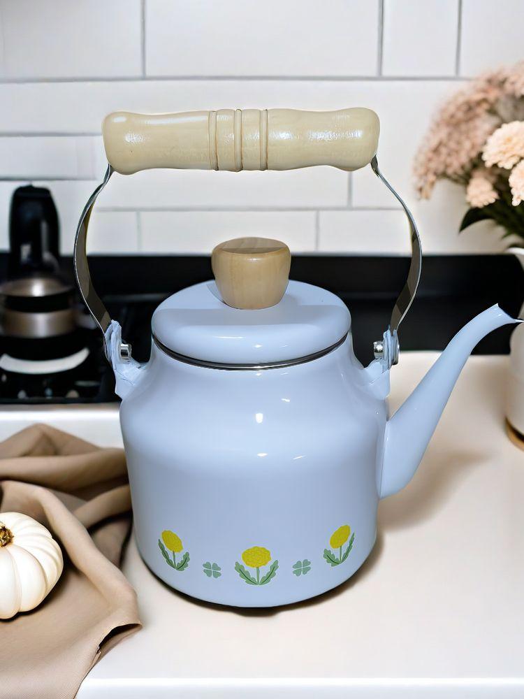 법랑 주전자 차세트 난로위 일본 1인용 캠핑 레드 2.4L 직선 무음 범용 1L 이상 3L 미만 - 상세 이미지 4