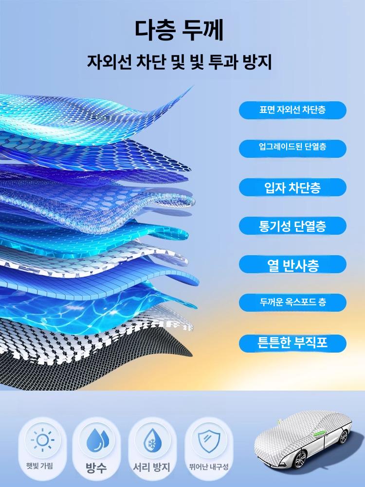 차량하프덮개 차량커버 스노우 커버 방수 성에 방지 바디 햇빛 가리개 결로 눈 보호 - 상세 이미지 4