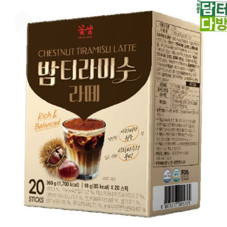 디저트차 밤맛 티라미수 라떼 스틱 20개입 간편 믹스 커피 대용 달콤한 음료