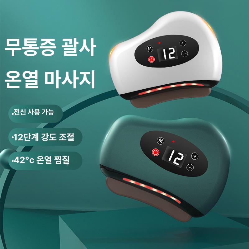 전동 마사지기 등 진동 온열 가열 뷰티 케어 홈케어 그린 9단 표준 중국어 포장 - 상세 이미지 3